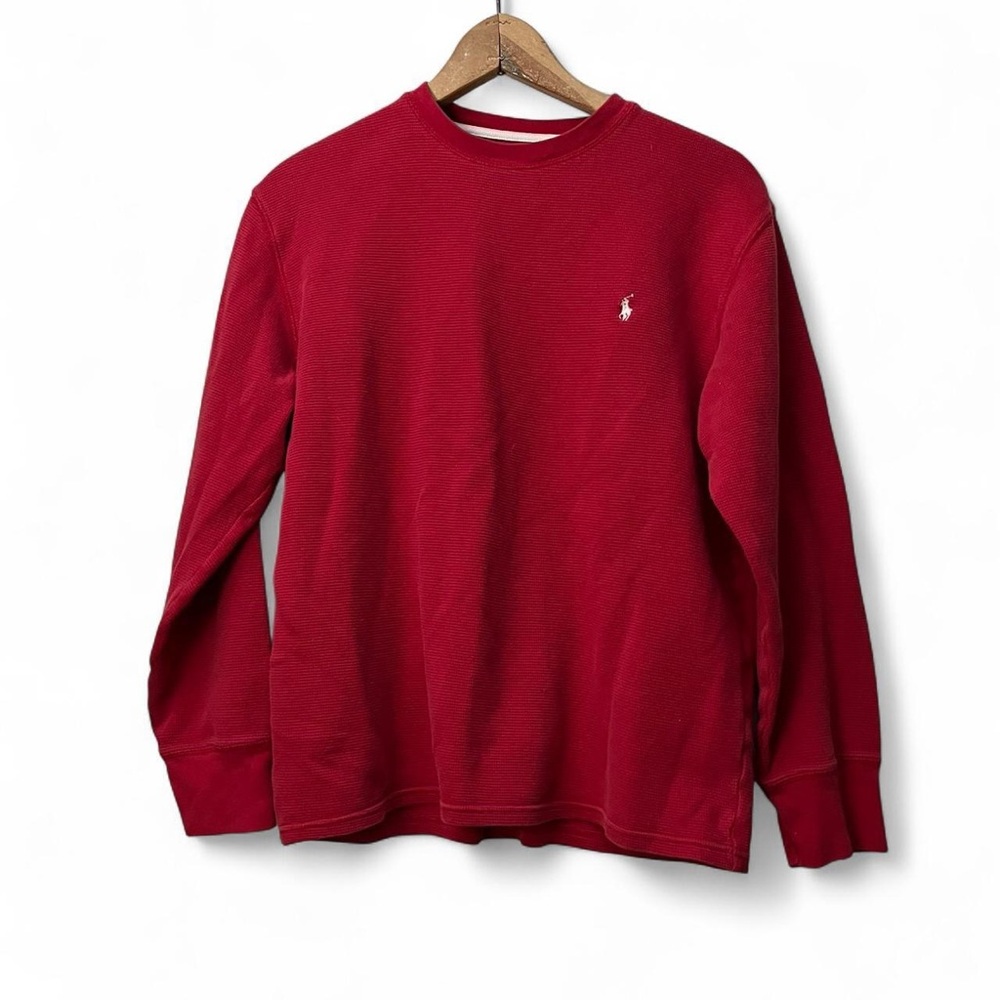 Polo by Ralph Lauren Red Cotton Thermal Top waffle